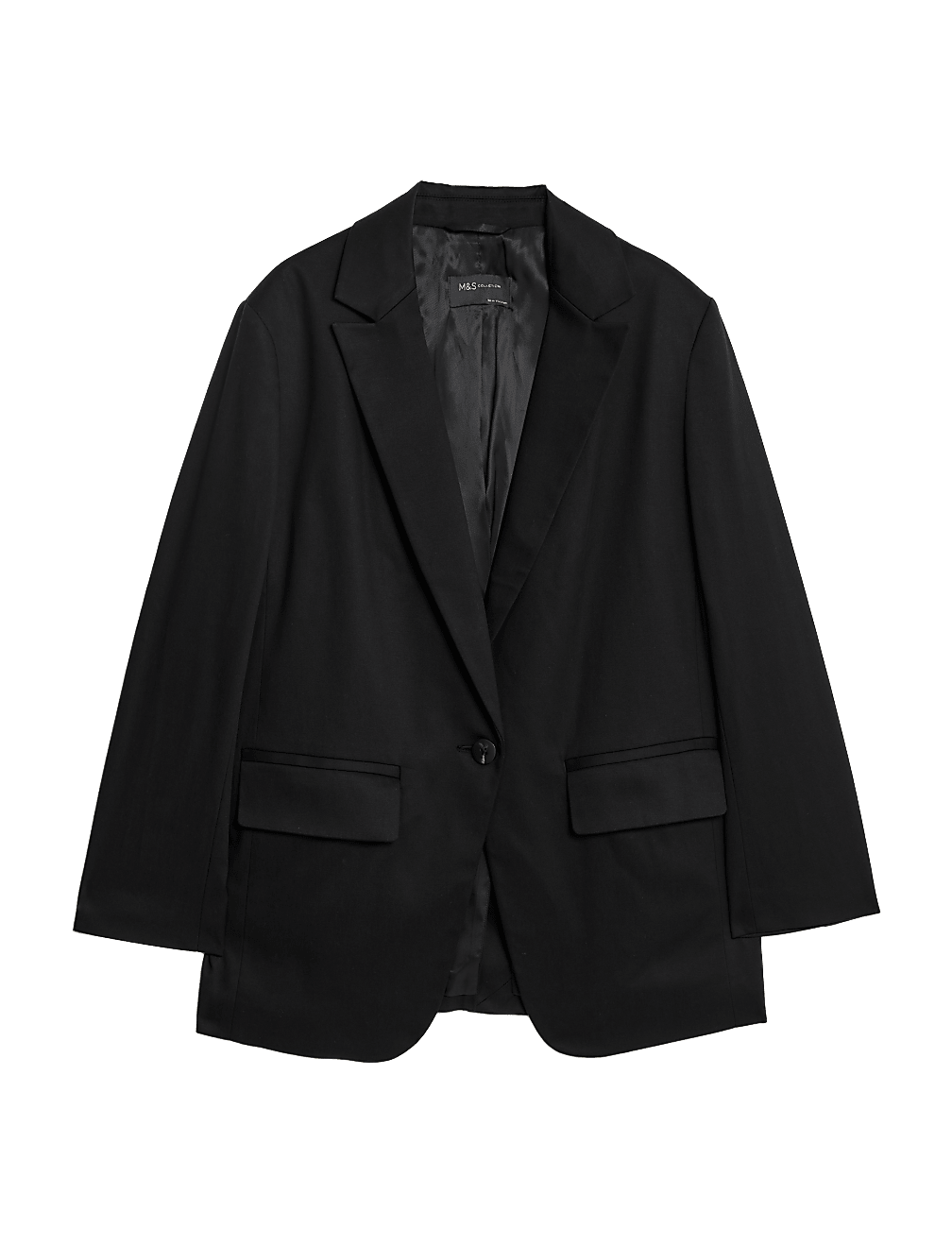 Lyocell Blend Relaxed Single Breasted Blazer