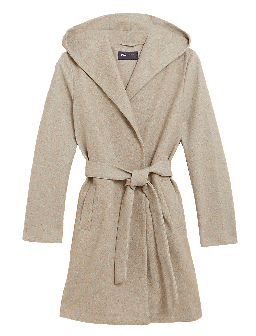 Belted Hooded Wrap Coatigan