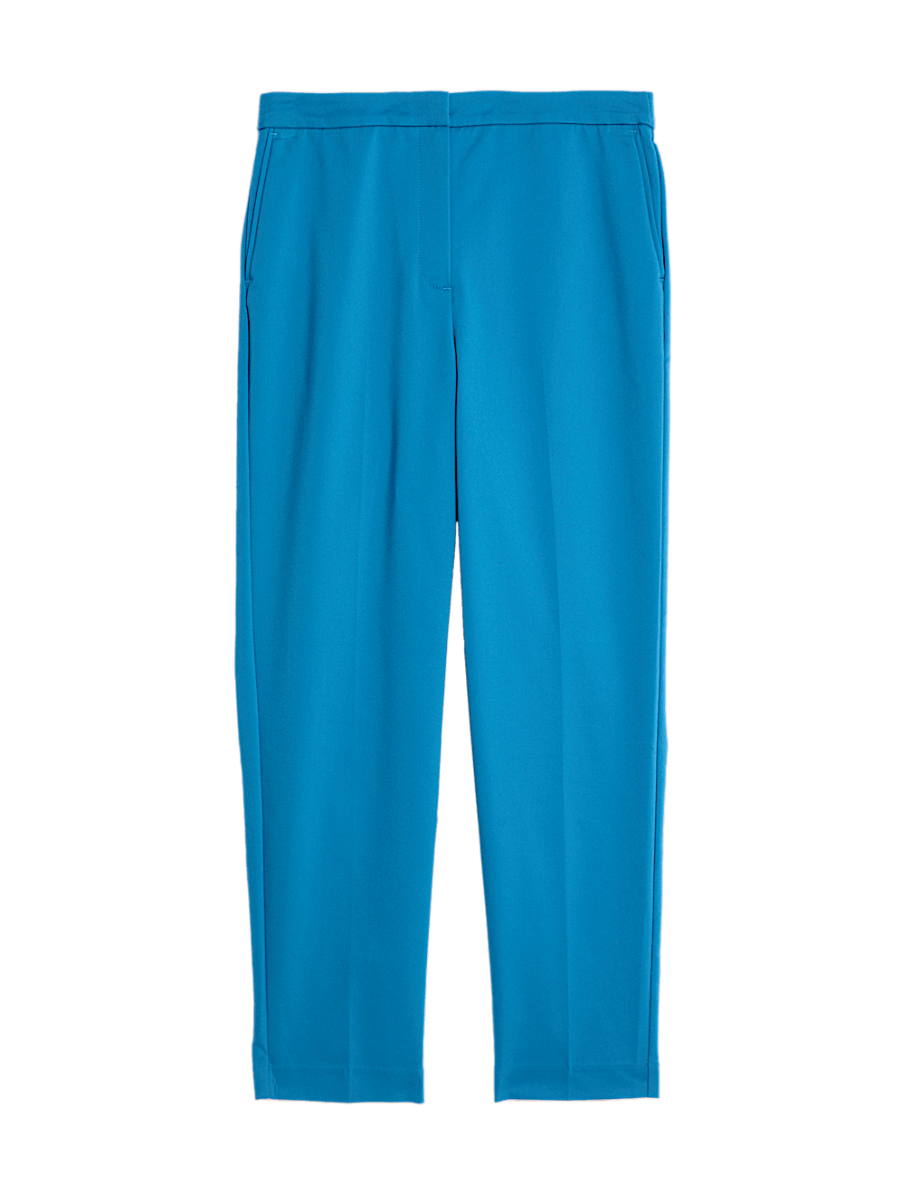 Cotton Blend Slim Fit Ankle Grazer Trousers