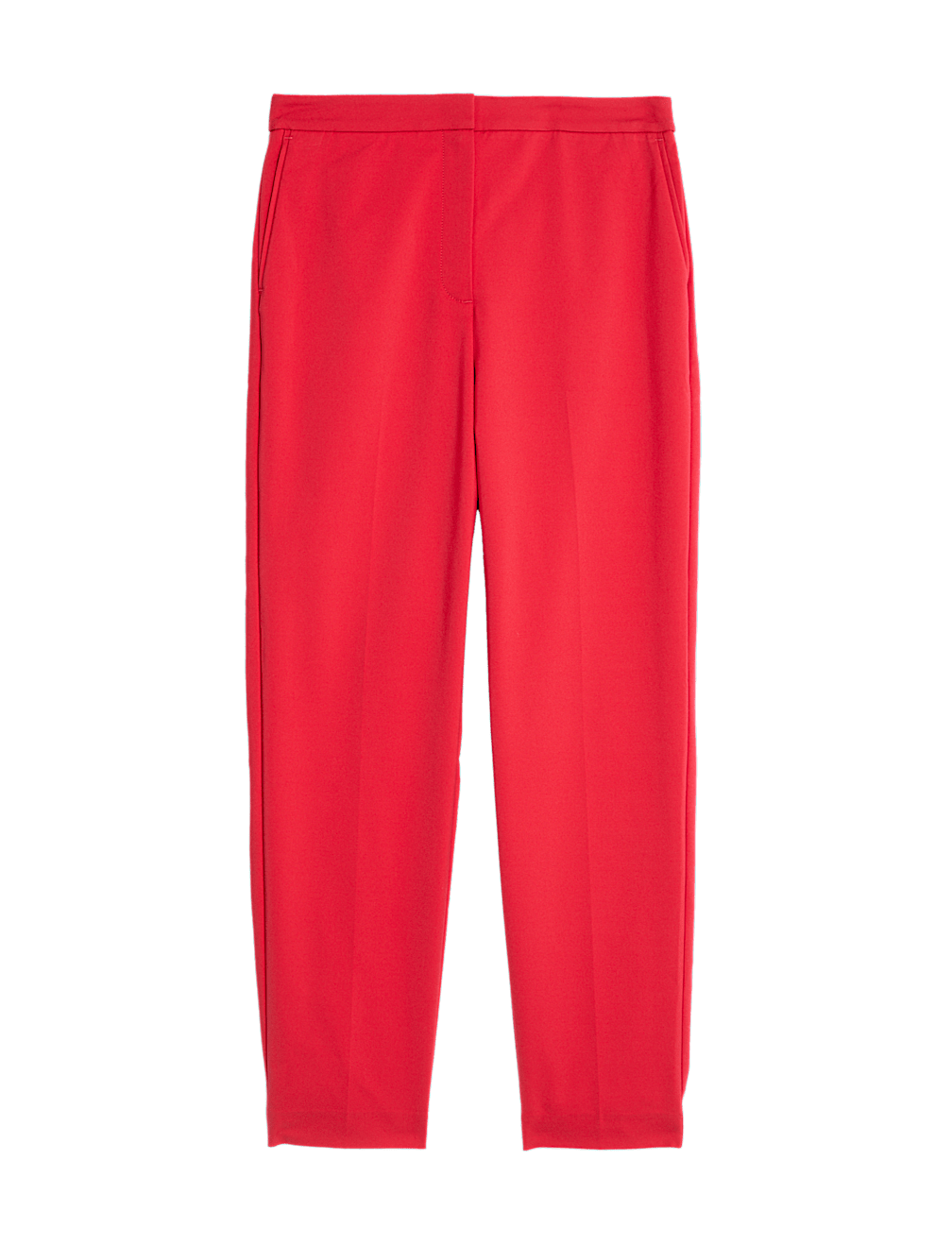 Cotton Blend Slim Fit Ankle Grazer Trousers