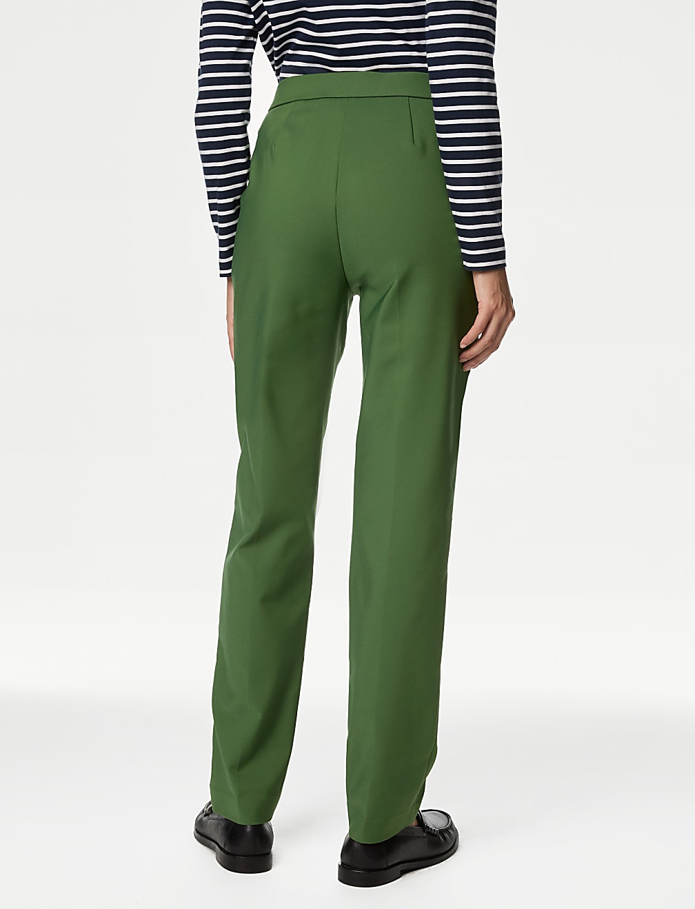 Cotton Blend Slim Fit Ankle Grazer Trousers