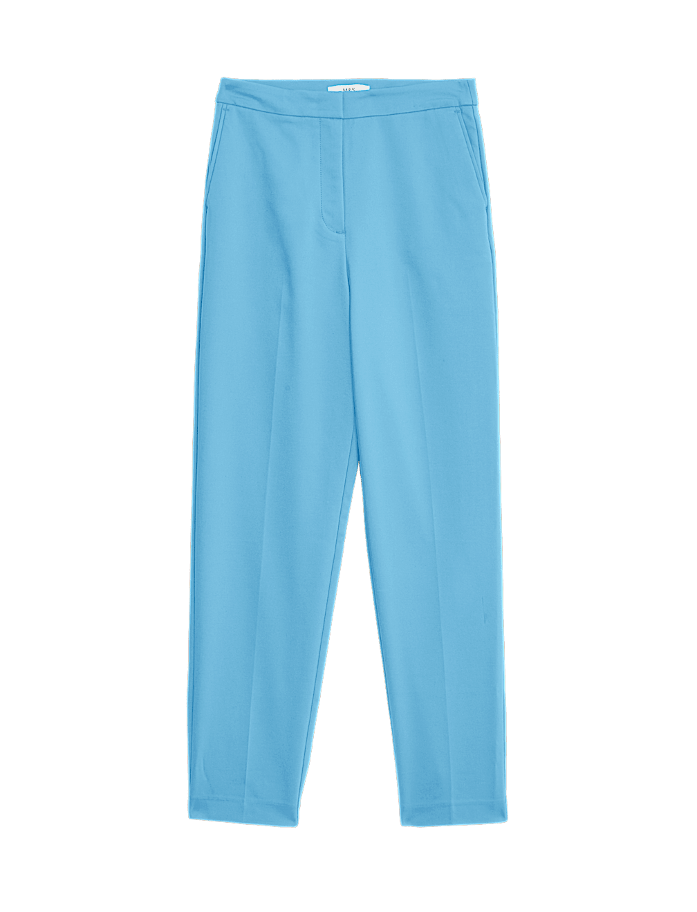 Cotton Blend Slim Fit Ankle Grazer Trousers
