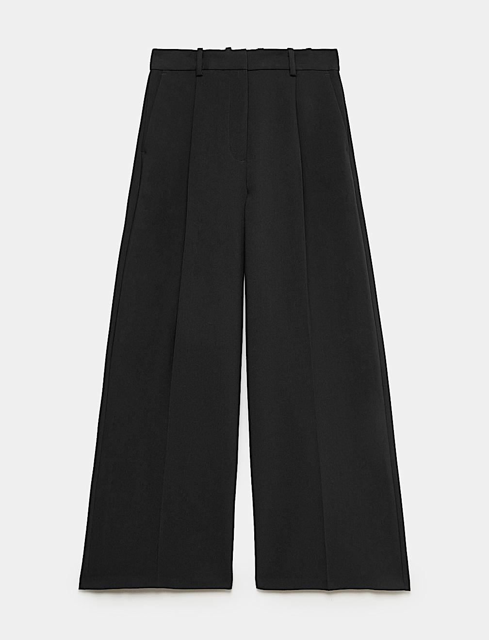 Single Pleat Wide Leg Trousers