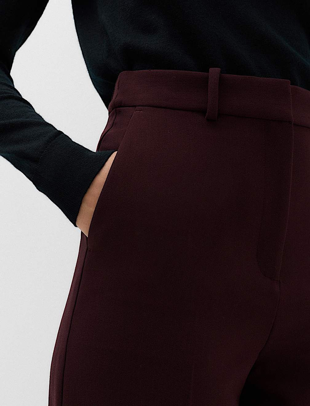 Woven Straight Leg Trousers with Stretch