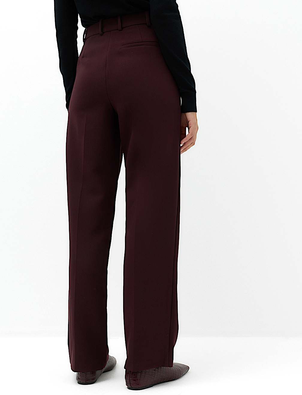 Woven Straight Leg Trousers with Stretch