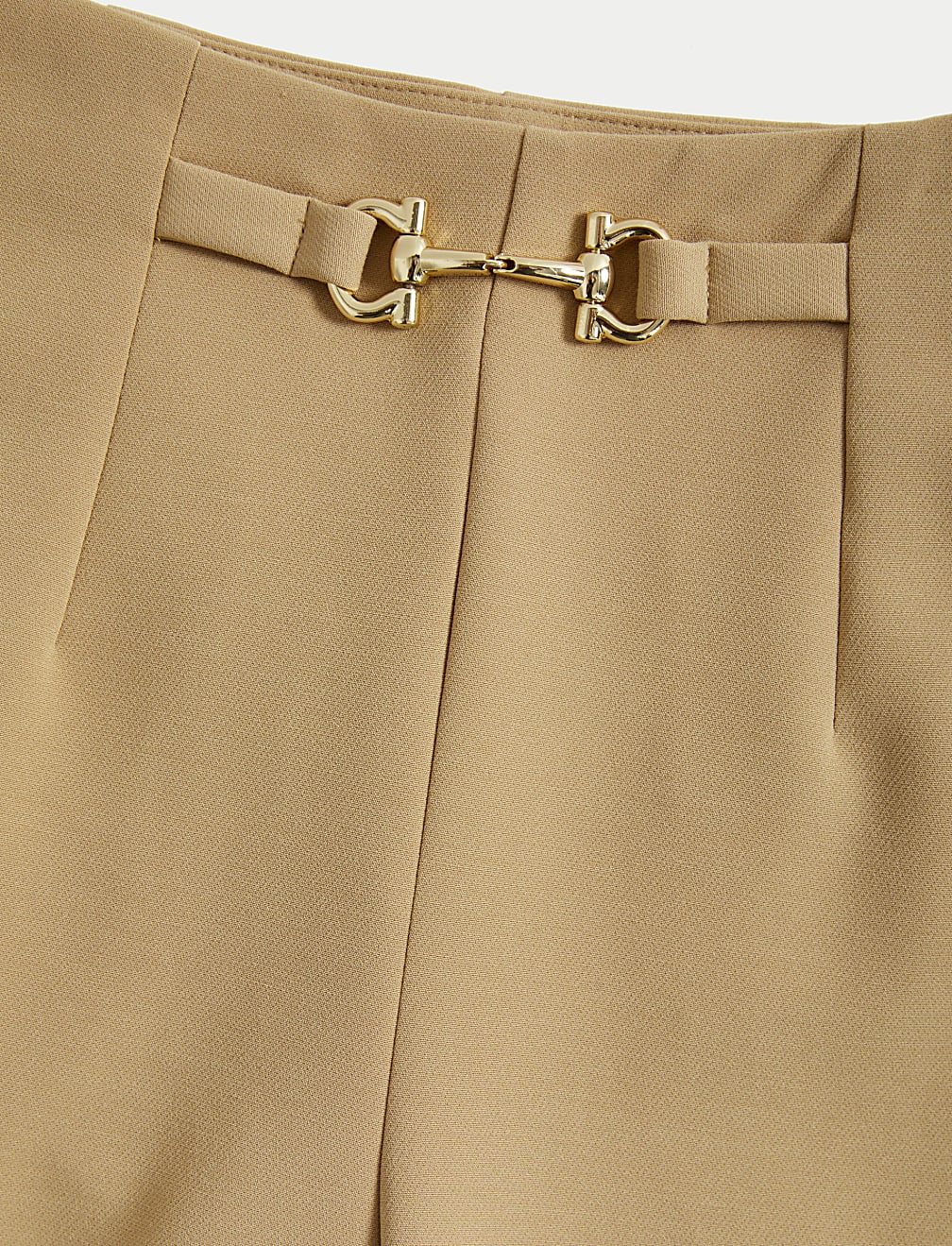 Buckle Detail Straight Leg Trousers