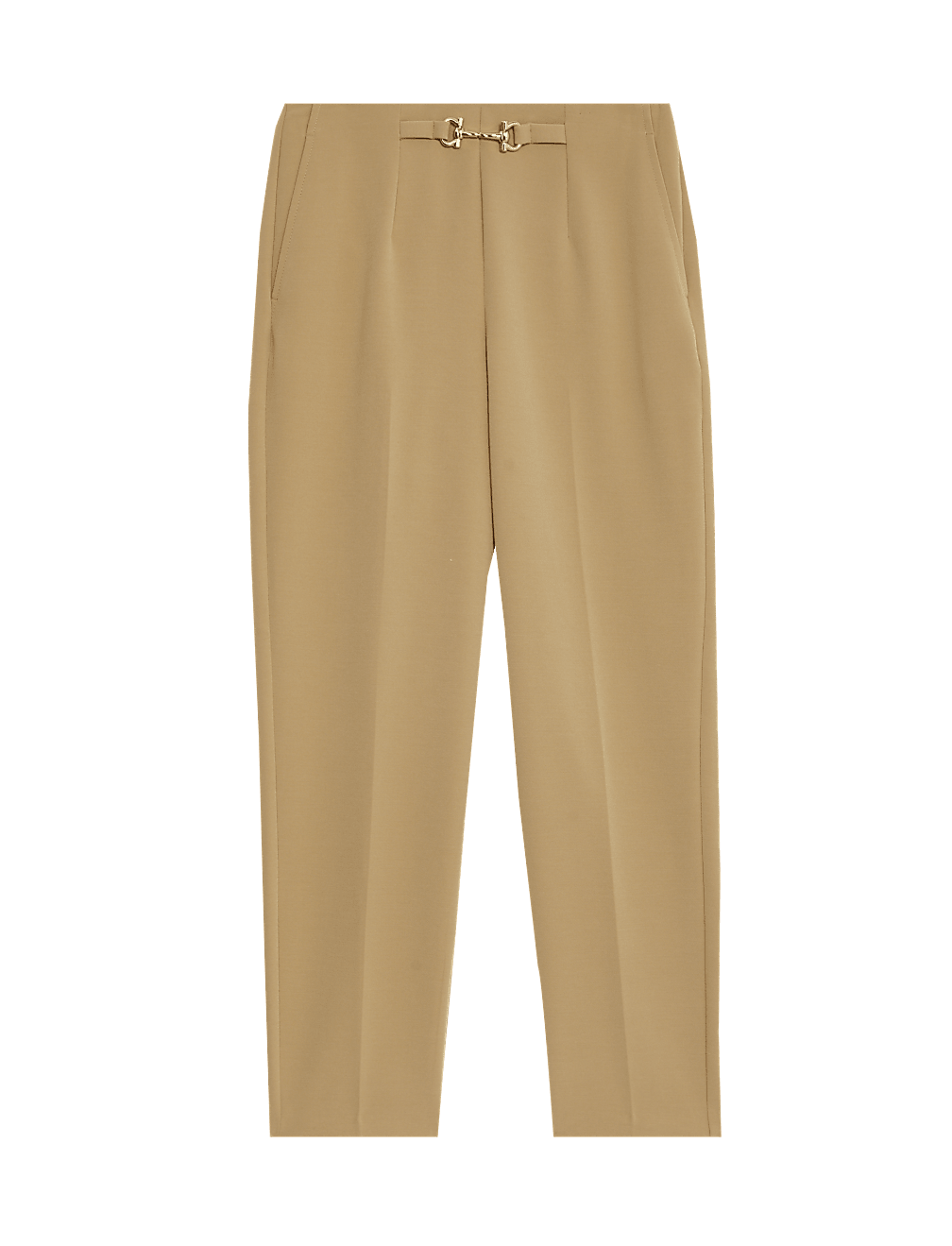 Buckle Detail Straight Leg Trousers