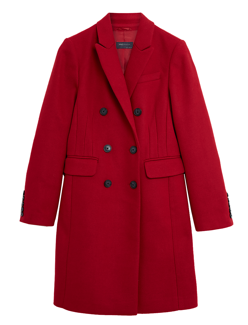 Waisted Tailored Coat with Wool