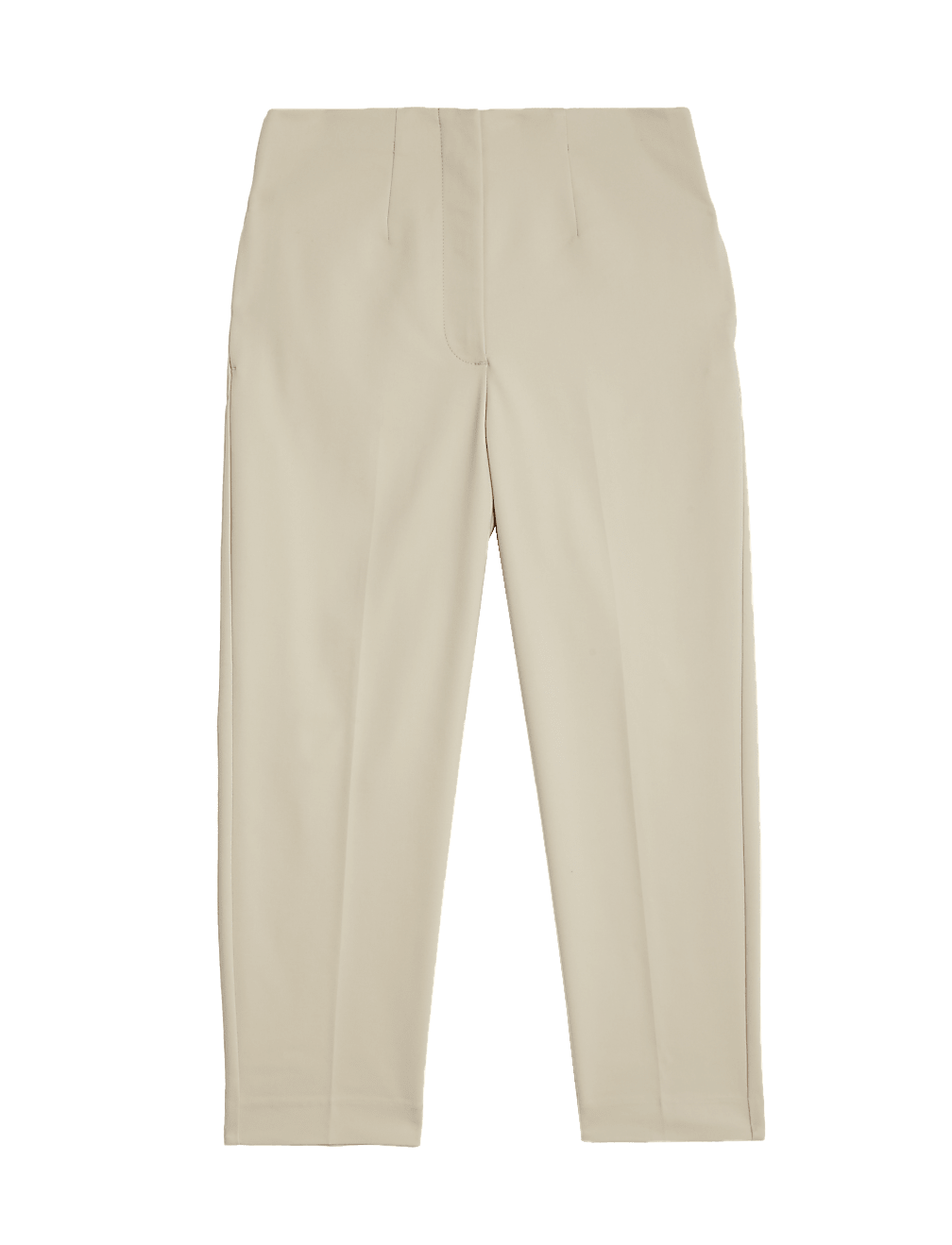 Cotton Blend Slim Fit Cropped Trousers