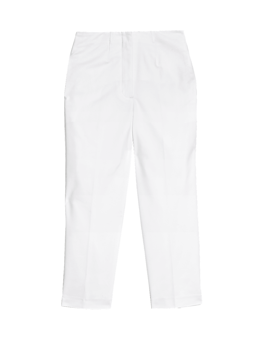 Cotton Blend Slim Fit Cropped Trousers