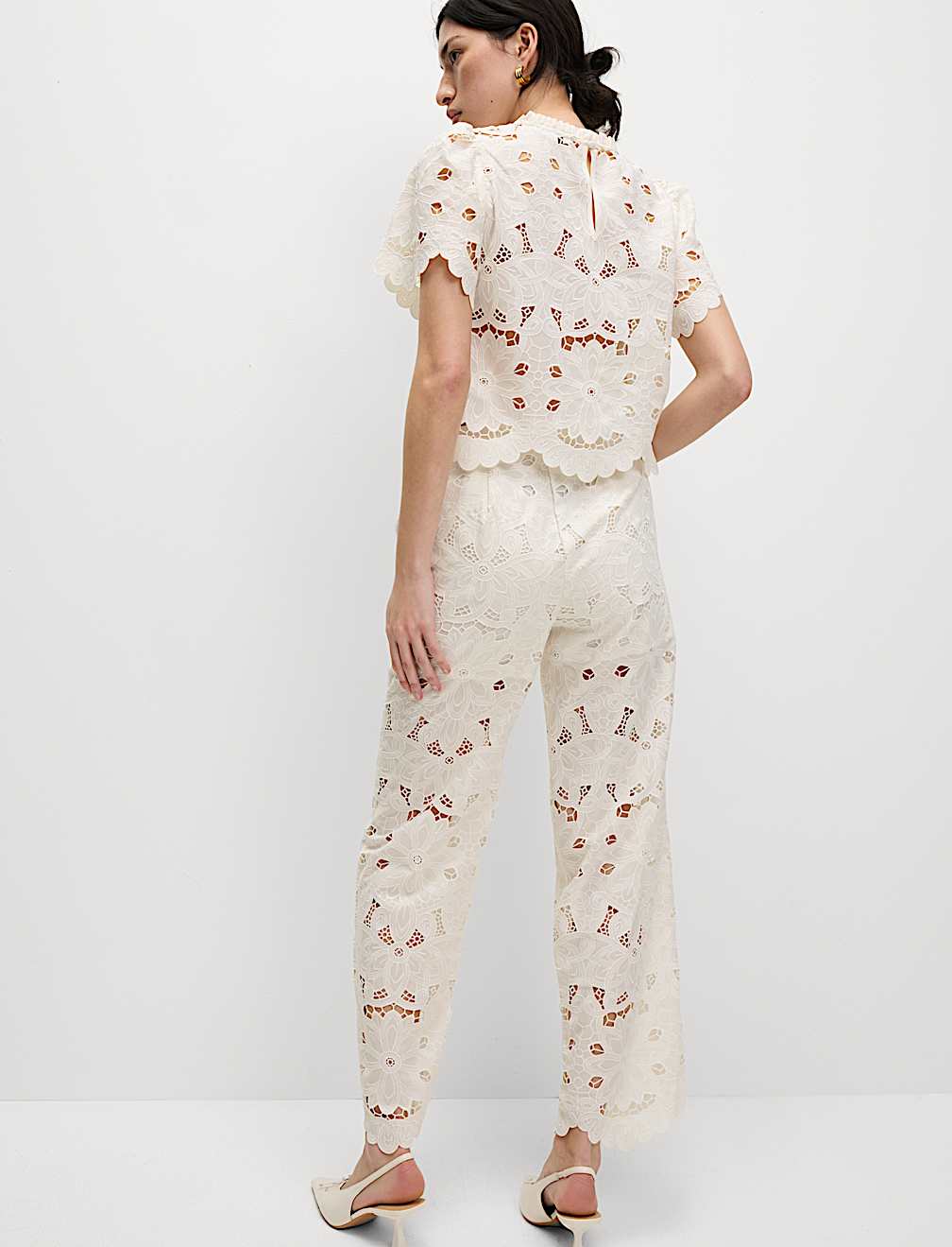Lace Wide Leg Trousers
