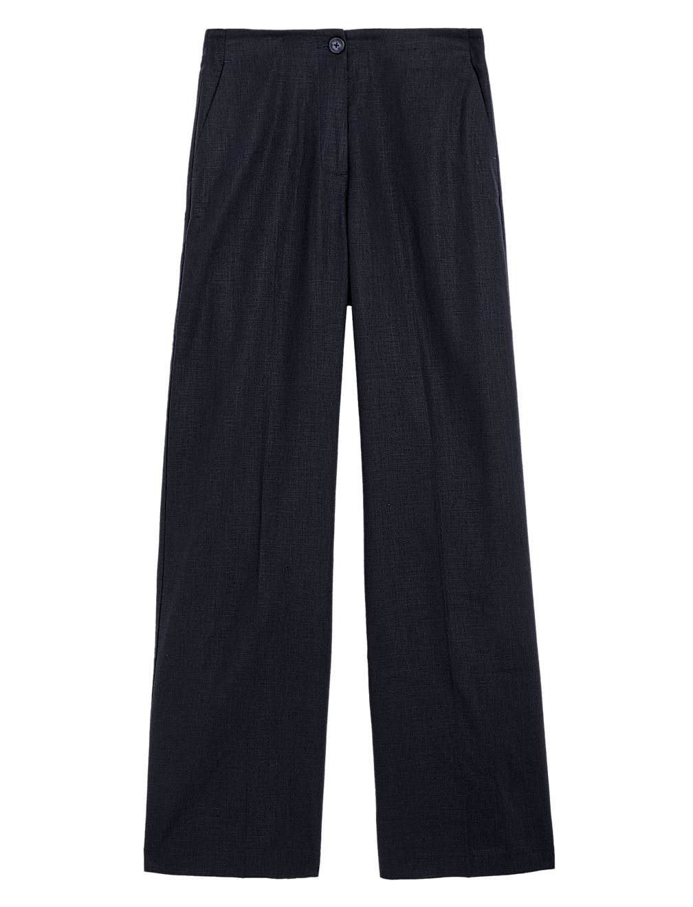 Linen Blend Wide Leg Trousers