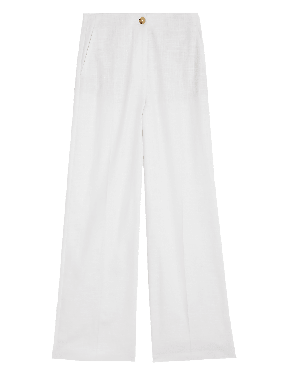 Linen Blend Wide Leg Trousers