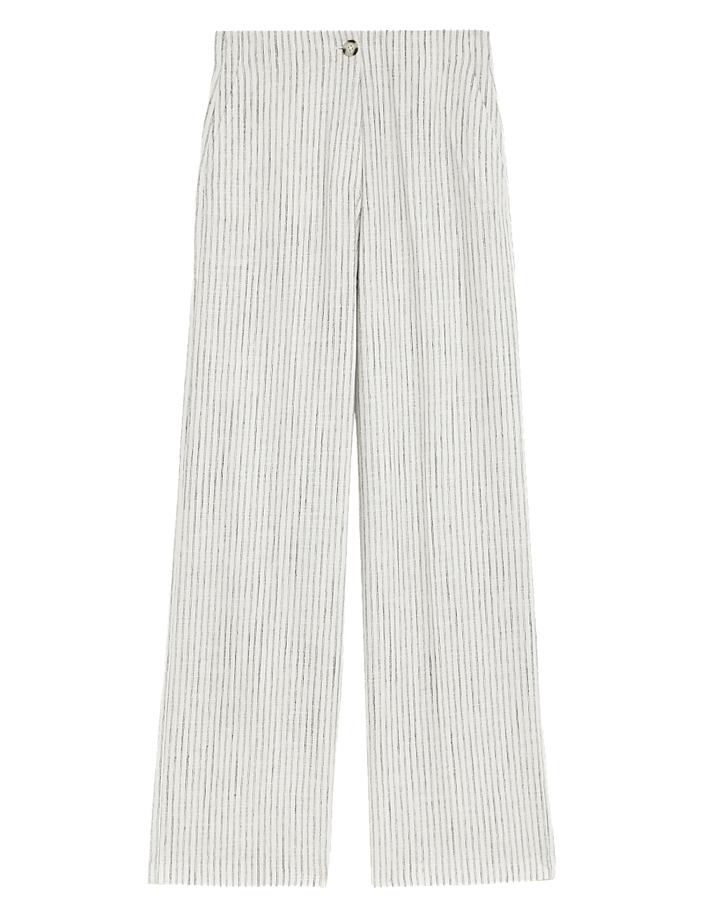 Linen Blend Striped Wide Leg Trousers