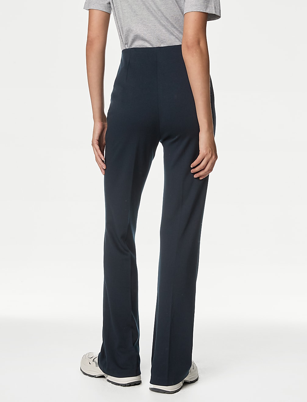 Jersey Elasticated Waist Flared Trousers