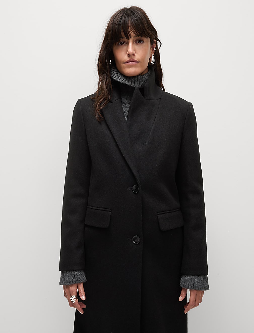 Single Breasted Longline Tailored Coat