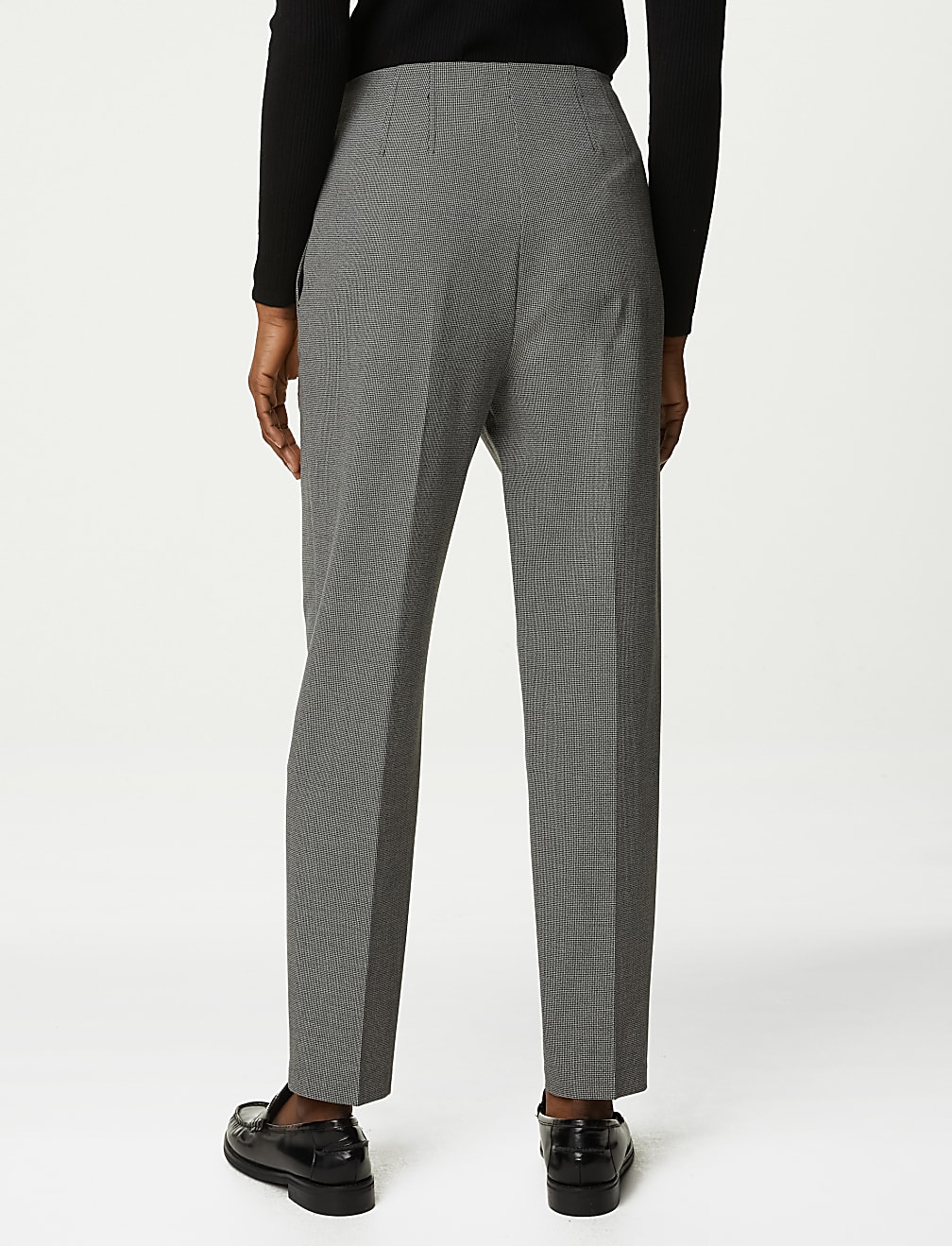 Checked Tapered Ankle Grazer Trousers