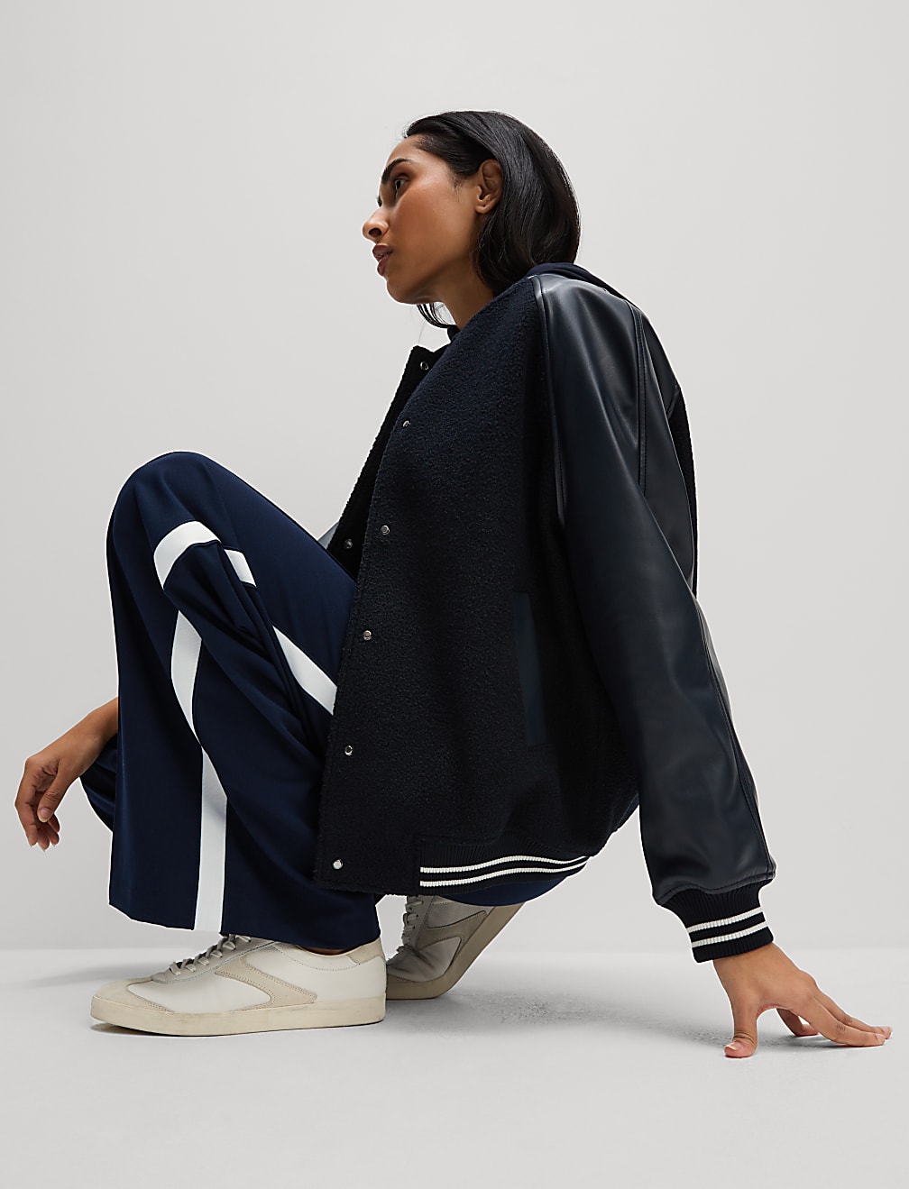 Side Stripe Wide Leg Trousers
