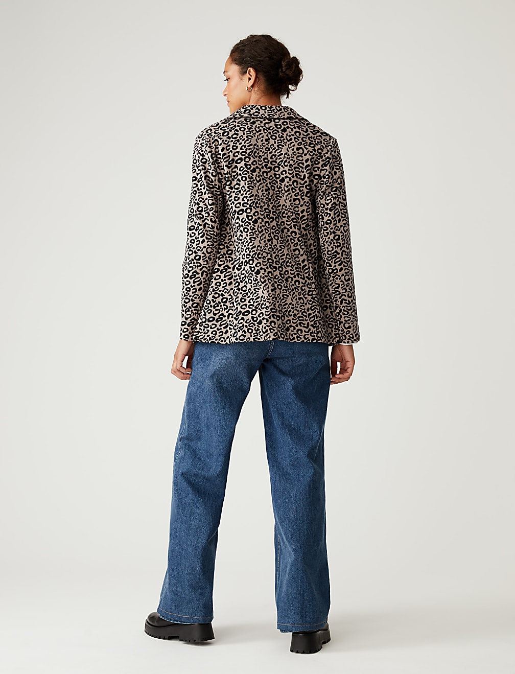 Jersey Relaxed Leopard Print Blazer