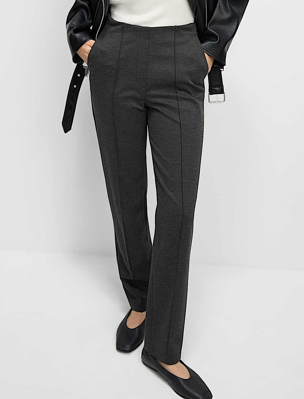 Jersey Twill Straight Leg Trousers