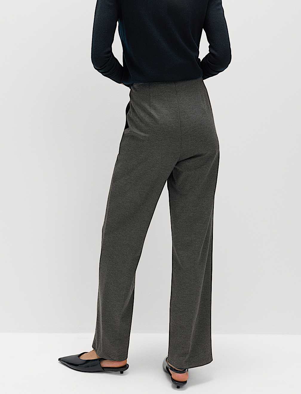 Jersey Twill Straight Leg Trousers