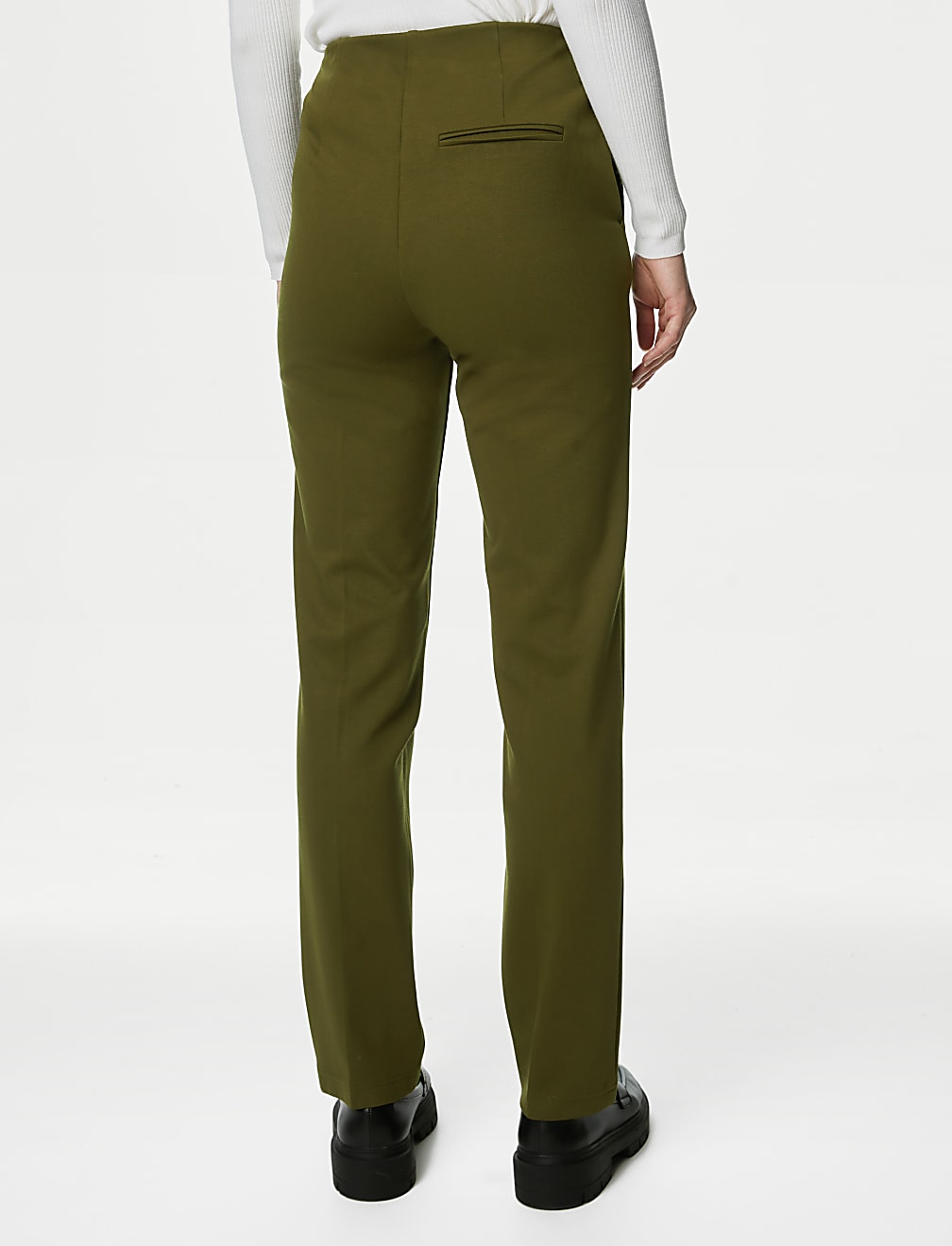 Jersey Twill Straight Leg Trousers
