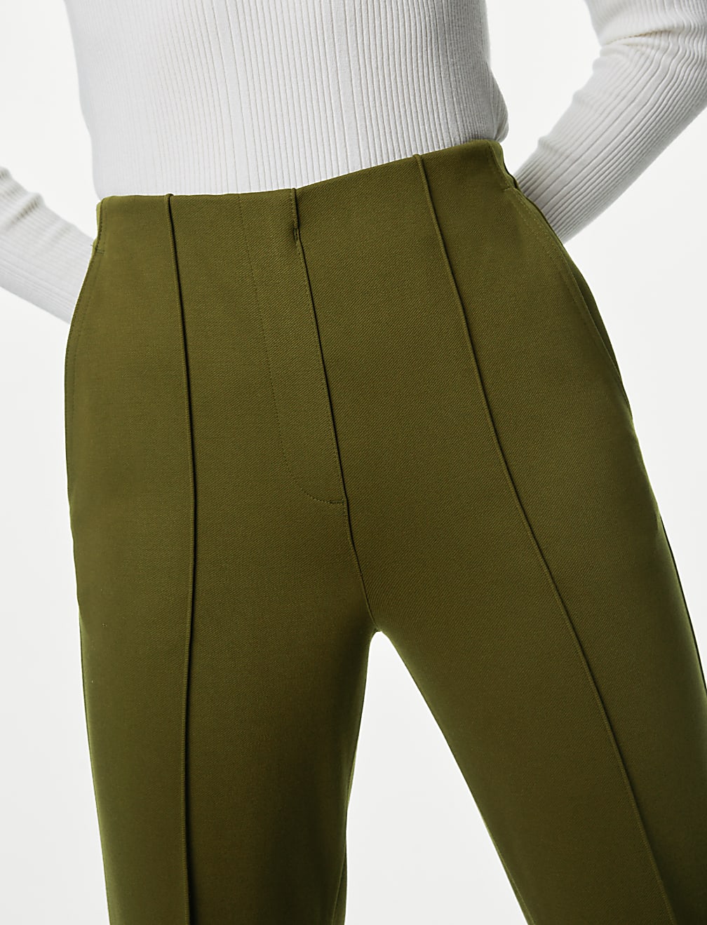 Jersey Twill Straight Leg Trousers
