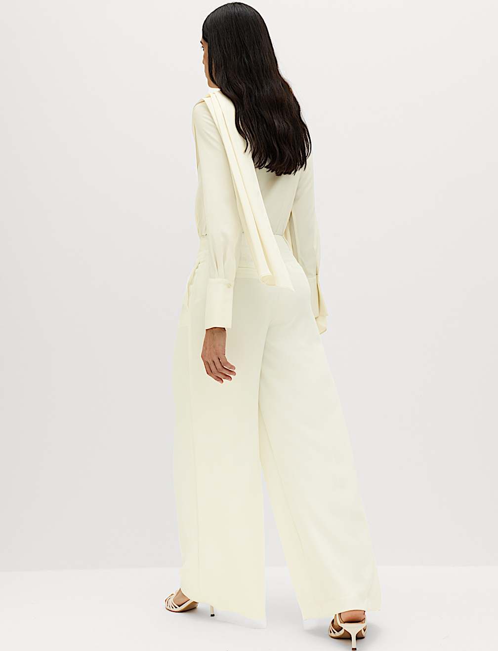 Single Pleat Wide Leg Trousers