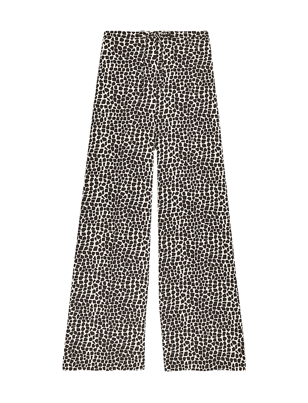 Animal Print Drawstring Wide Leg Trousers