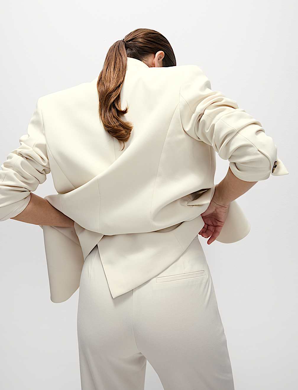 Woven Straight Leg Trousers with Stretch
