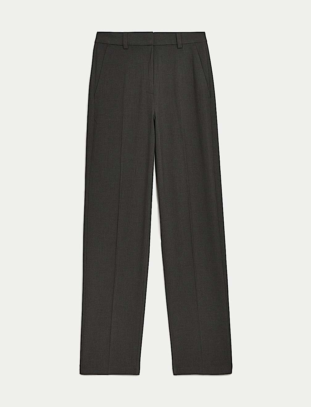 Woven Straight Leg Trousers with Stretch