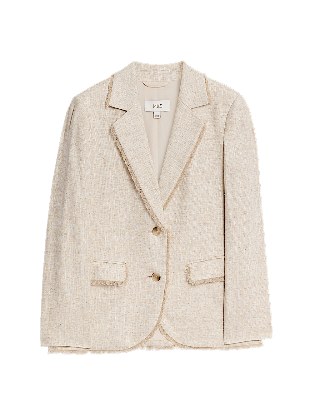 Linen Rich Melange Frayed Edge Blazer