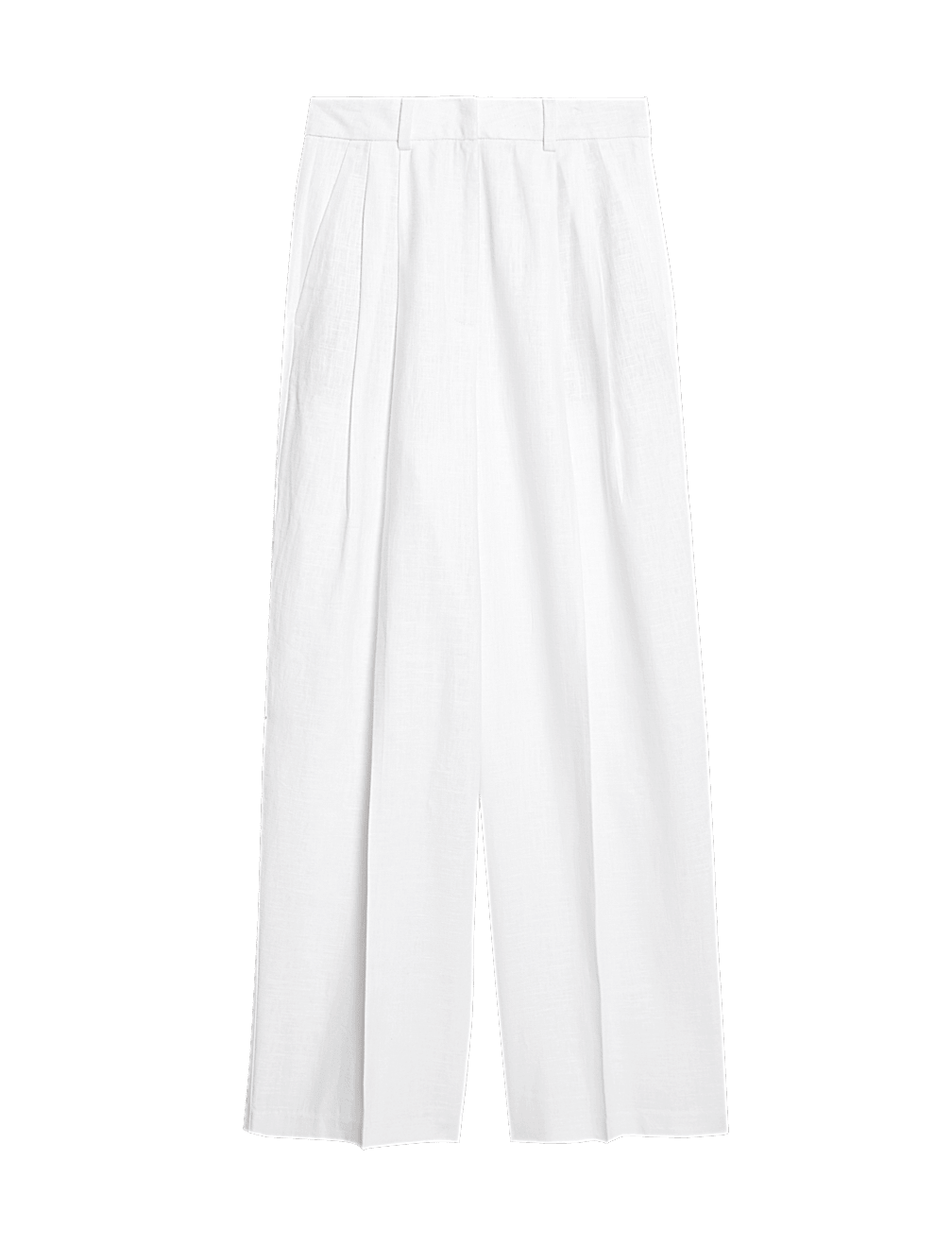 Linen Rich Twill Wide Leg Trousers