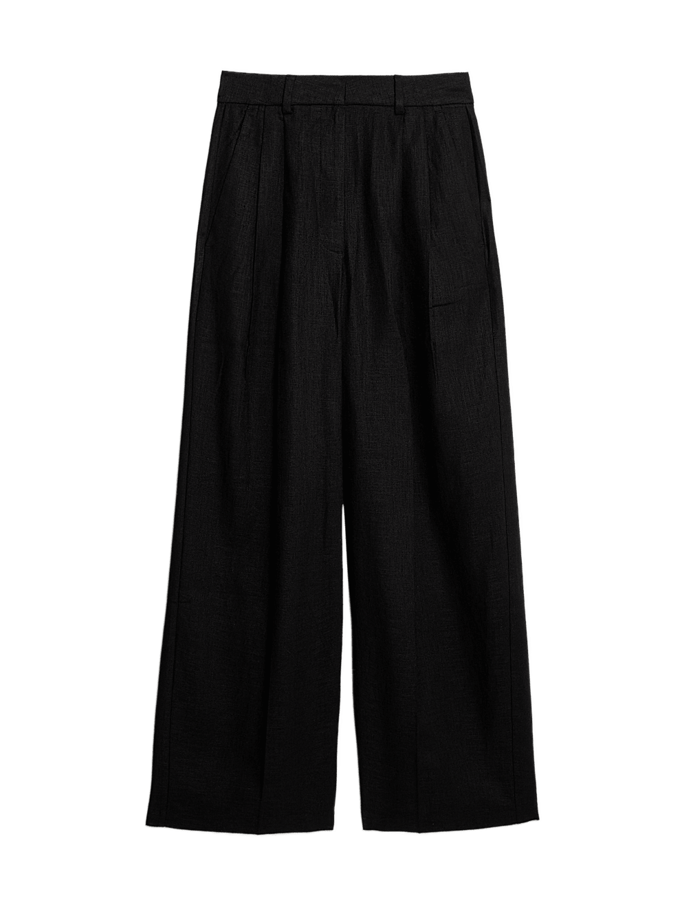 Linen Rich Twill Wide Leg Trousers