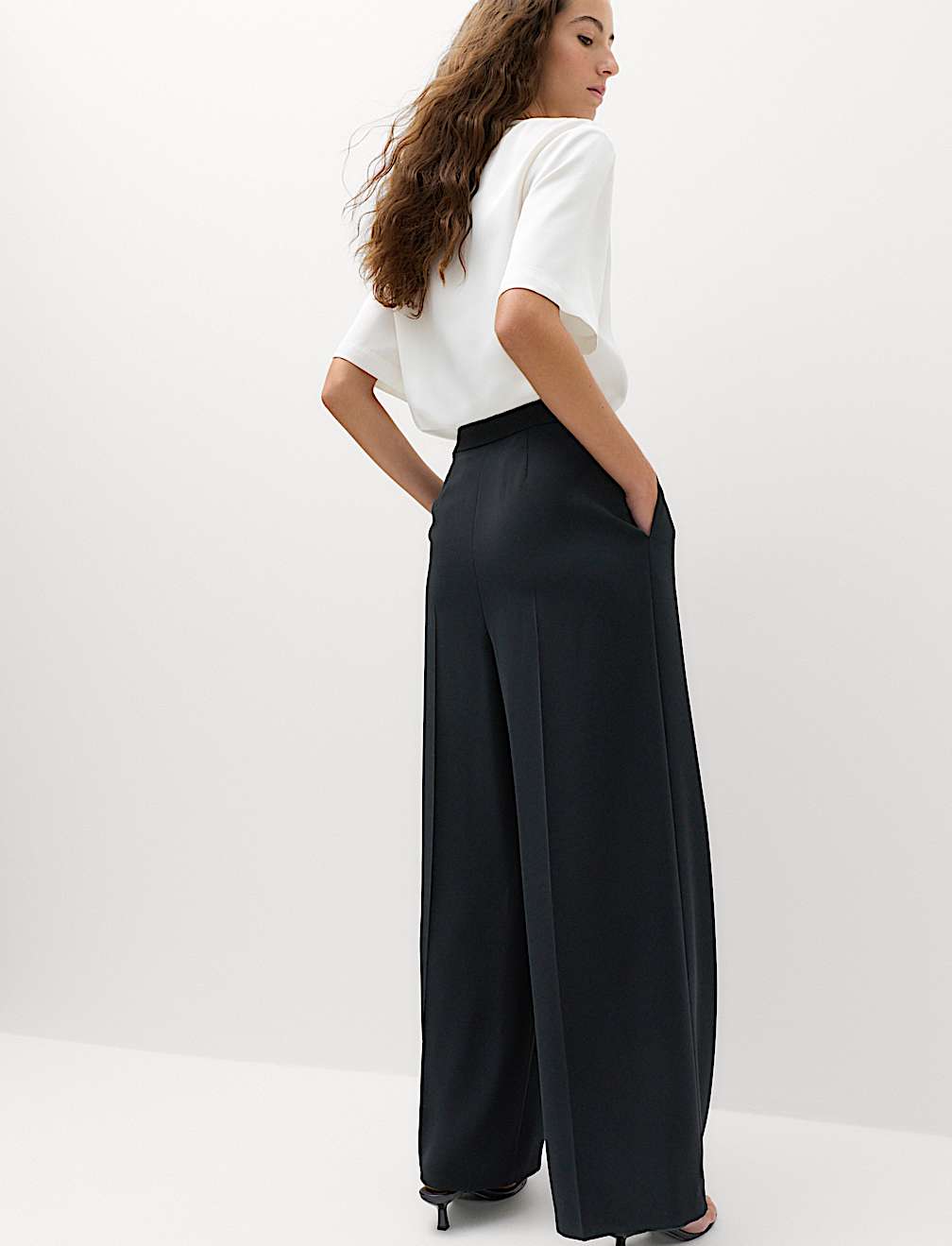 Pleated Wide Leg Trousers