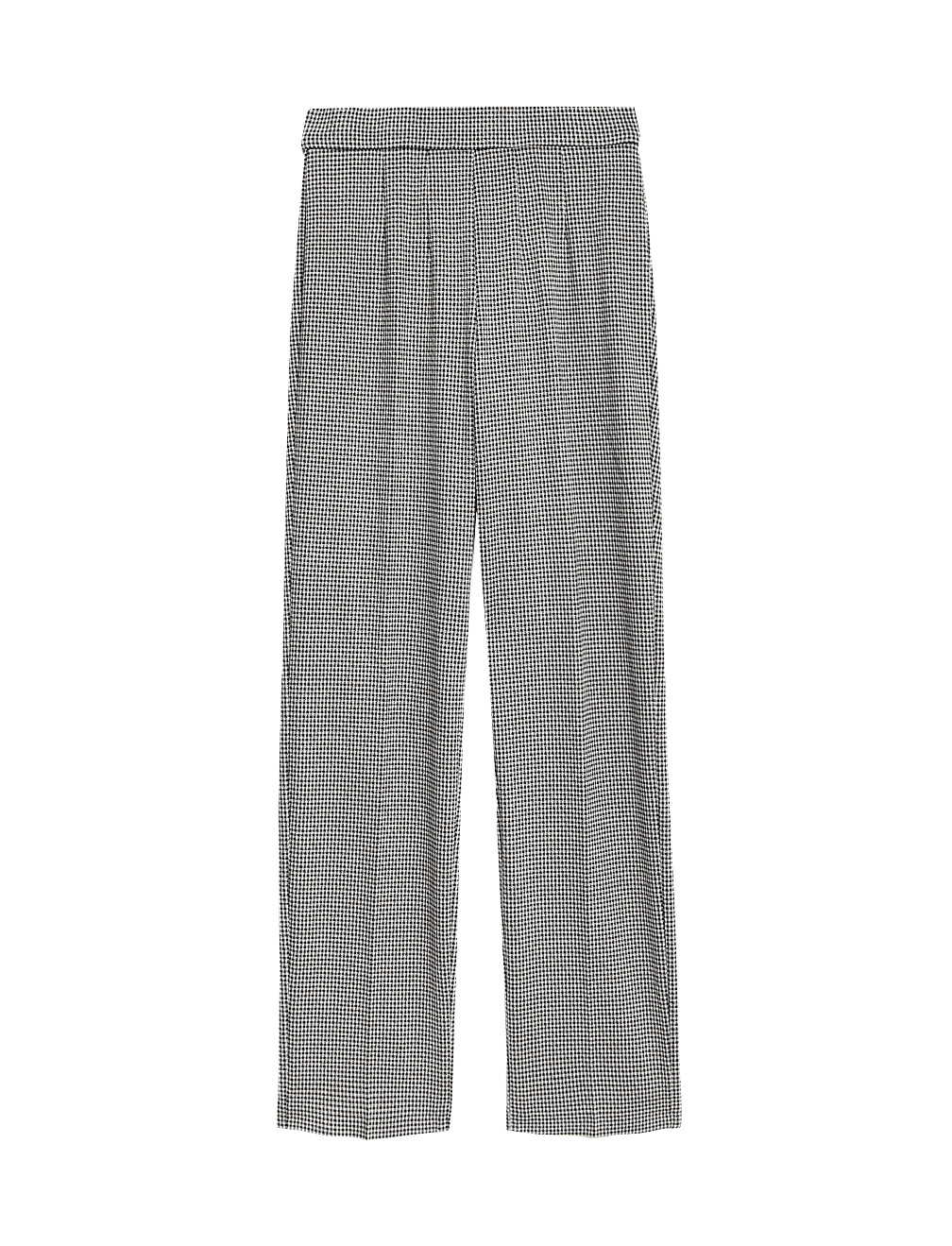 Jersey Checked Straight Leg Trousers