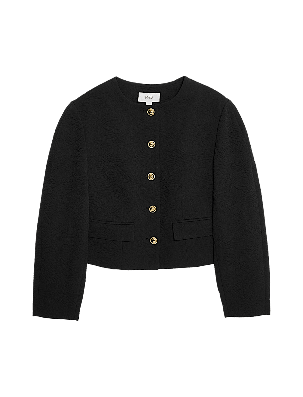 Jacquard Collarless Jacket