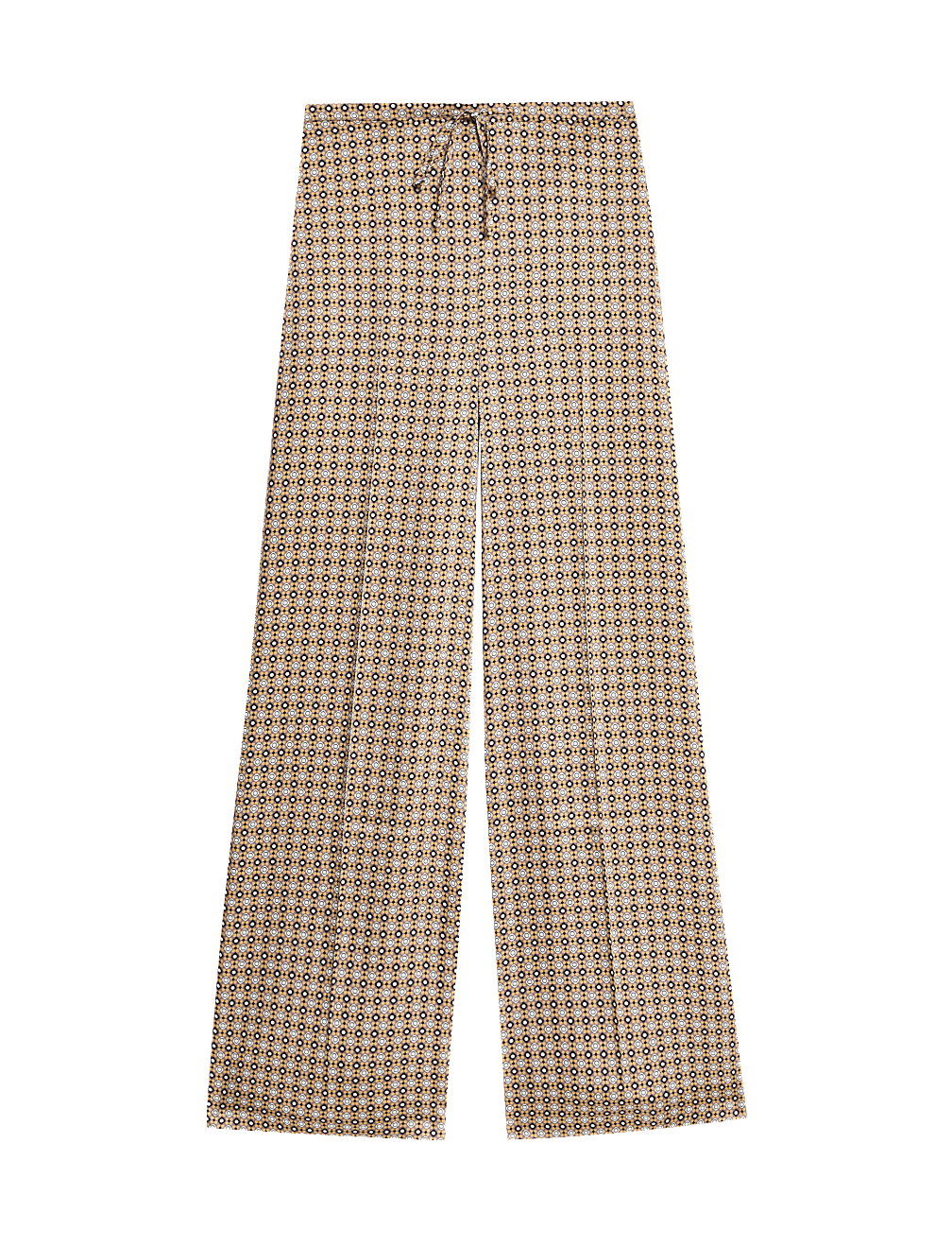 Geometric Drawstring Wide Leg Trousers
