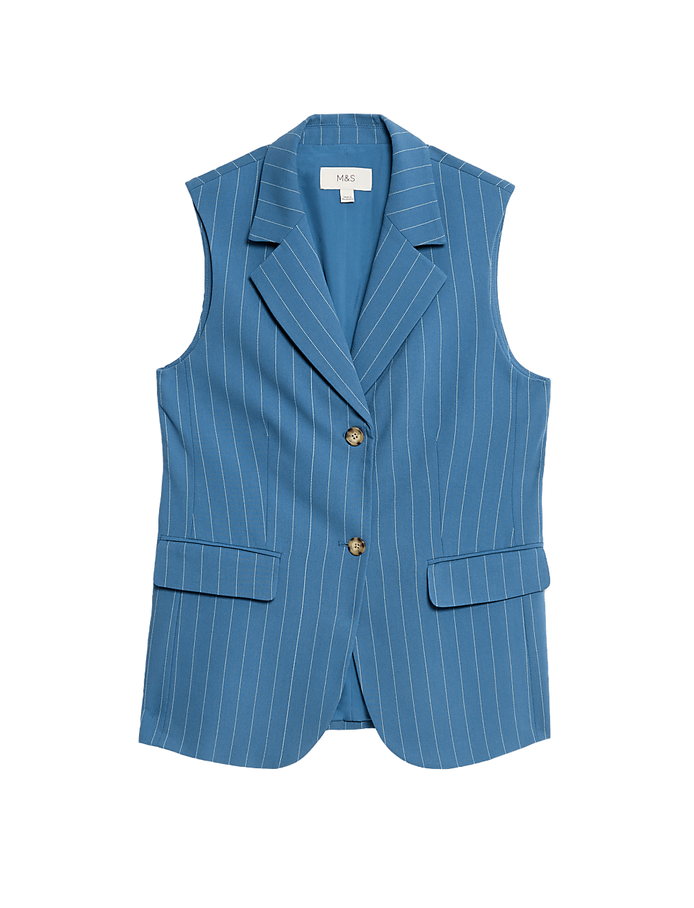 Tailored Striped Longline Waistcoat