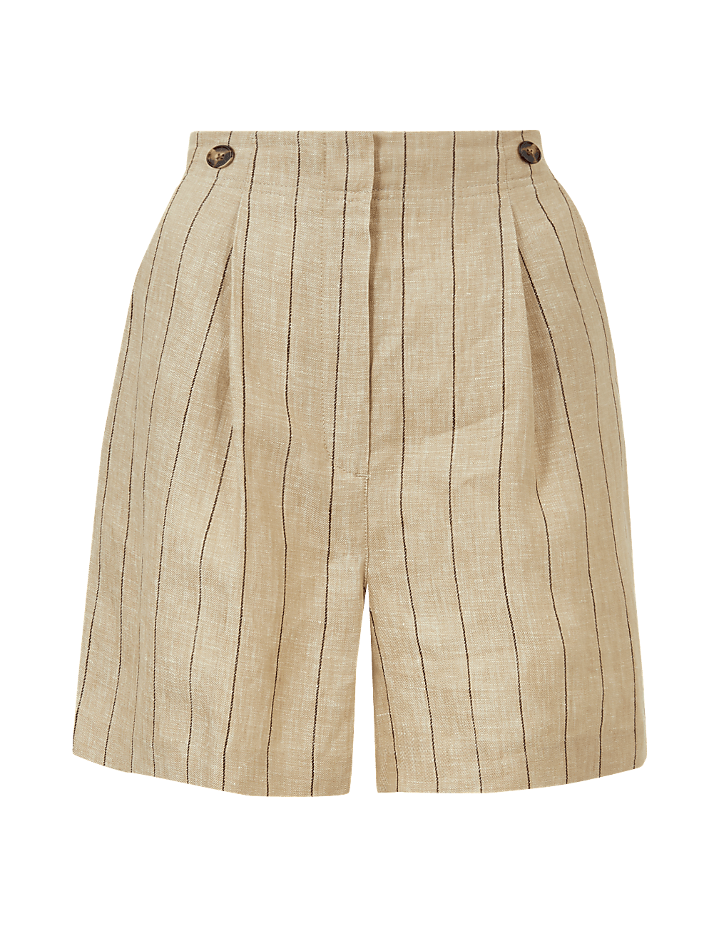 Pure Linen Striped Shorts