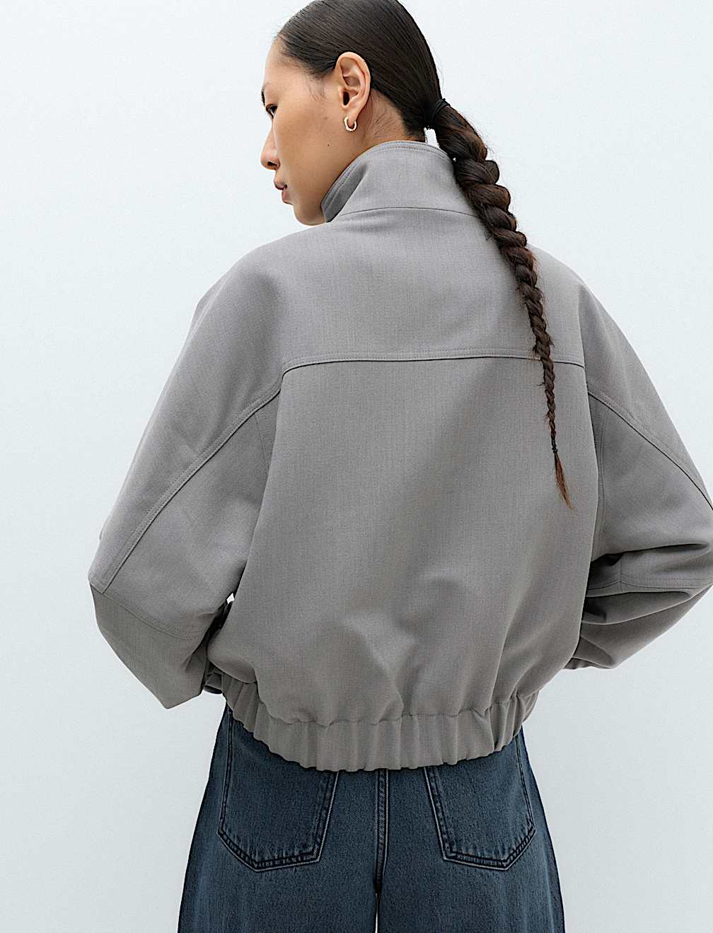 Funnel Neck Tailored Jacket