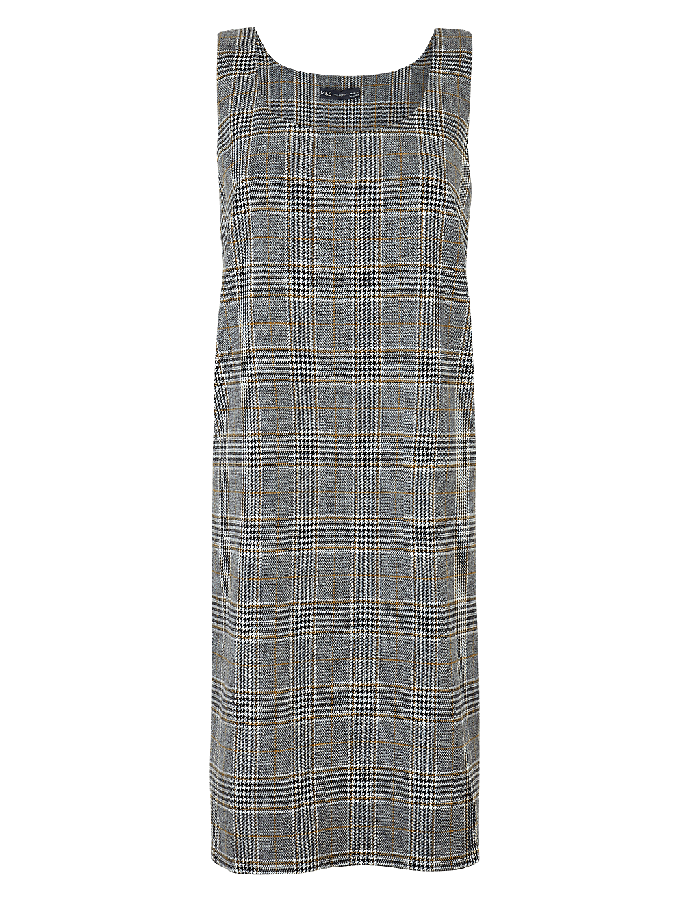 Checked Midi Pinafore Dress