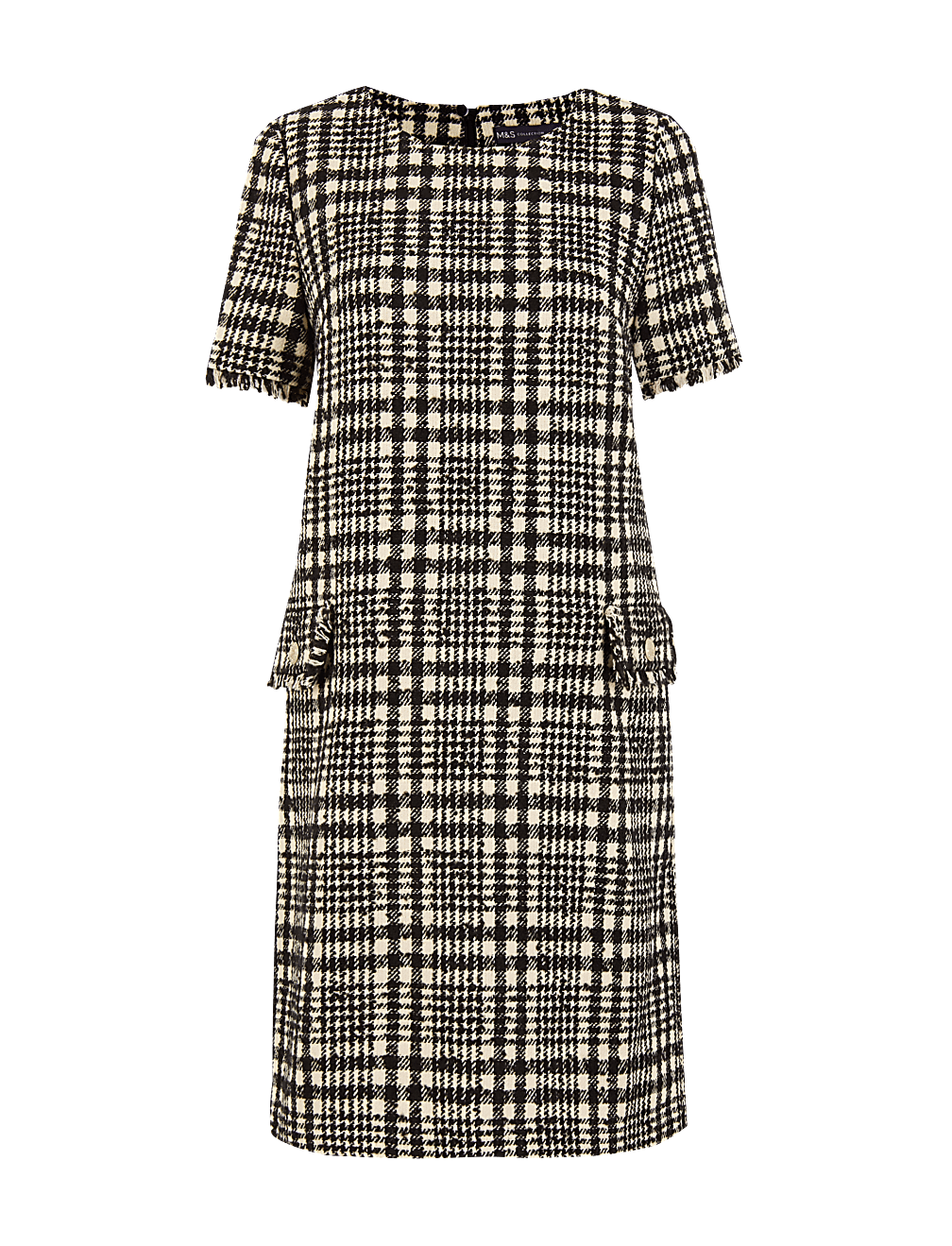 Tweed Checked Shift Mini Dress
