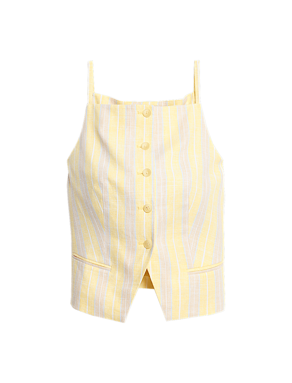 Linen Blend Striped Strappy Waistcoat