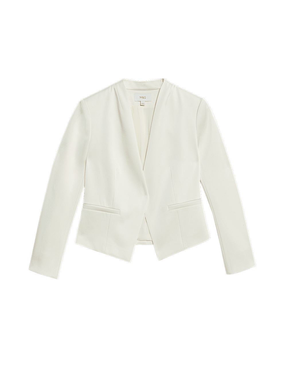 Satin Collarless Blazer