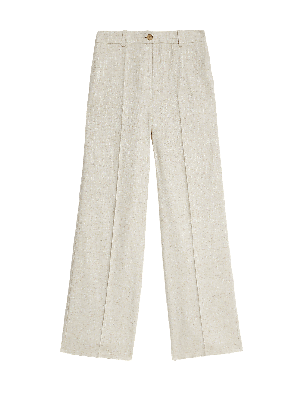 Linen Blend Wide Leg Trousers
