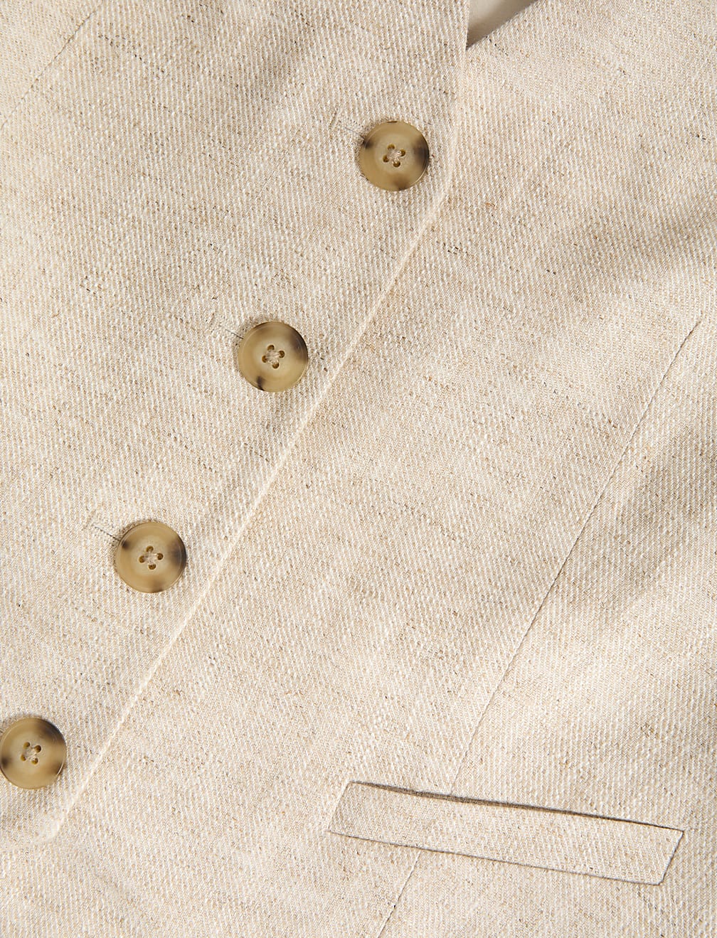 Linen Blend Tailored Waistcoat