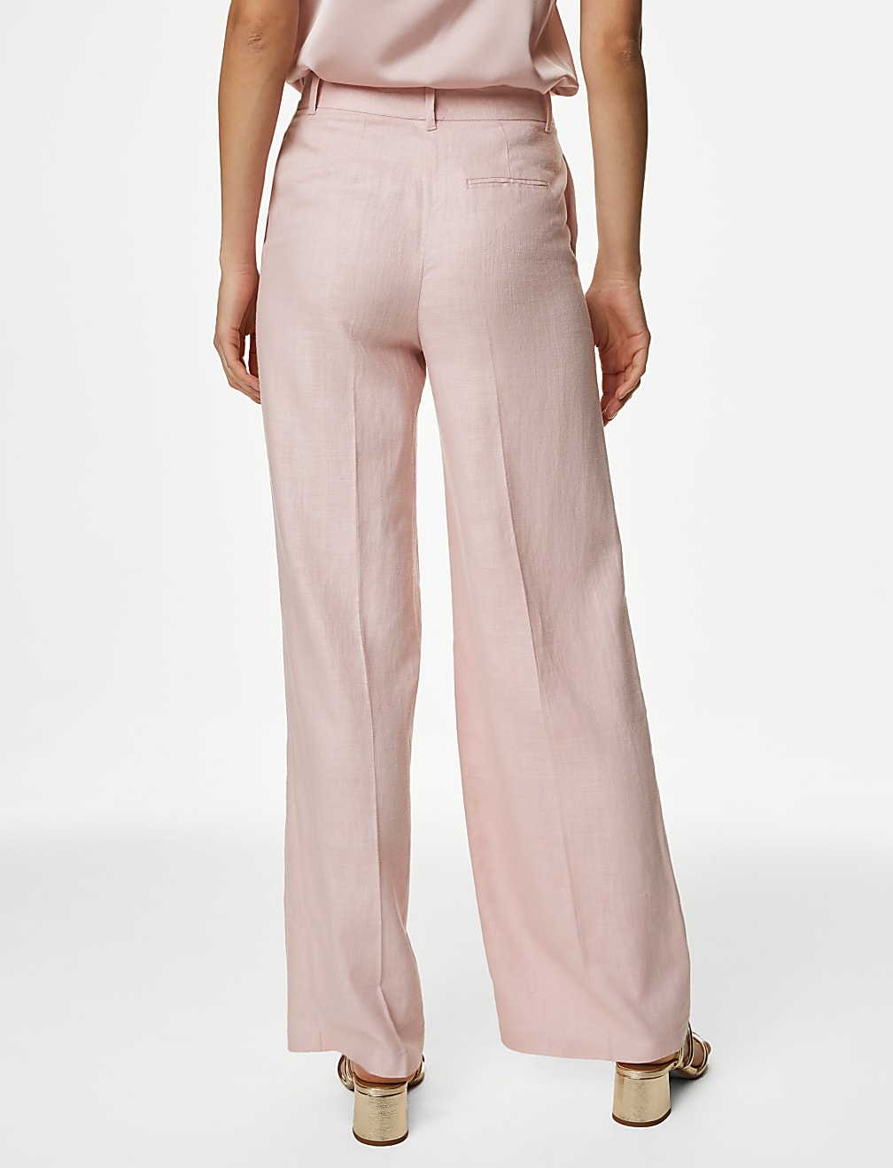 Buy Linen Rich Wide Leg Trousers at Marks Spencer