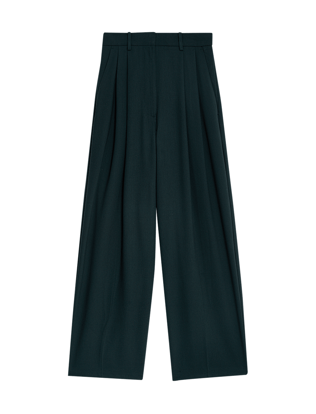 Pleat Front Wide Leg Trousers