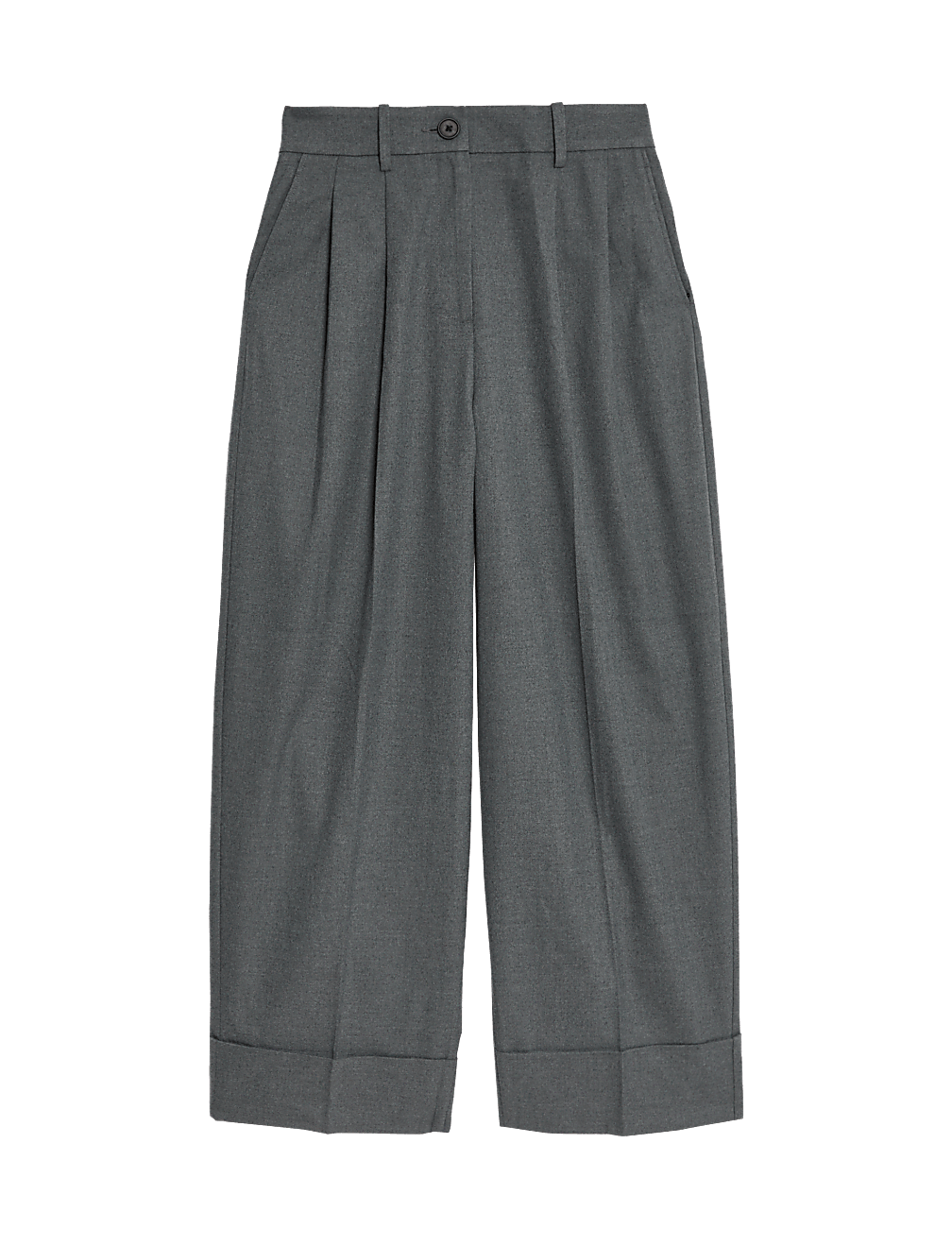 Flannel Wide Leg Trousers